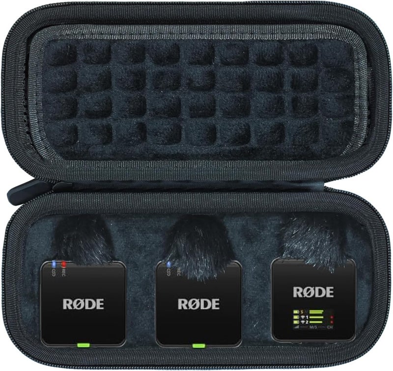 ILouxNei حافظة متوافقة مع ميكروفون RØDE Rode Wireless GO Gen 3 III/II اللاسلكي المدمج، أسود (حافظة فقط) - Image 1